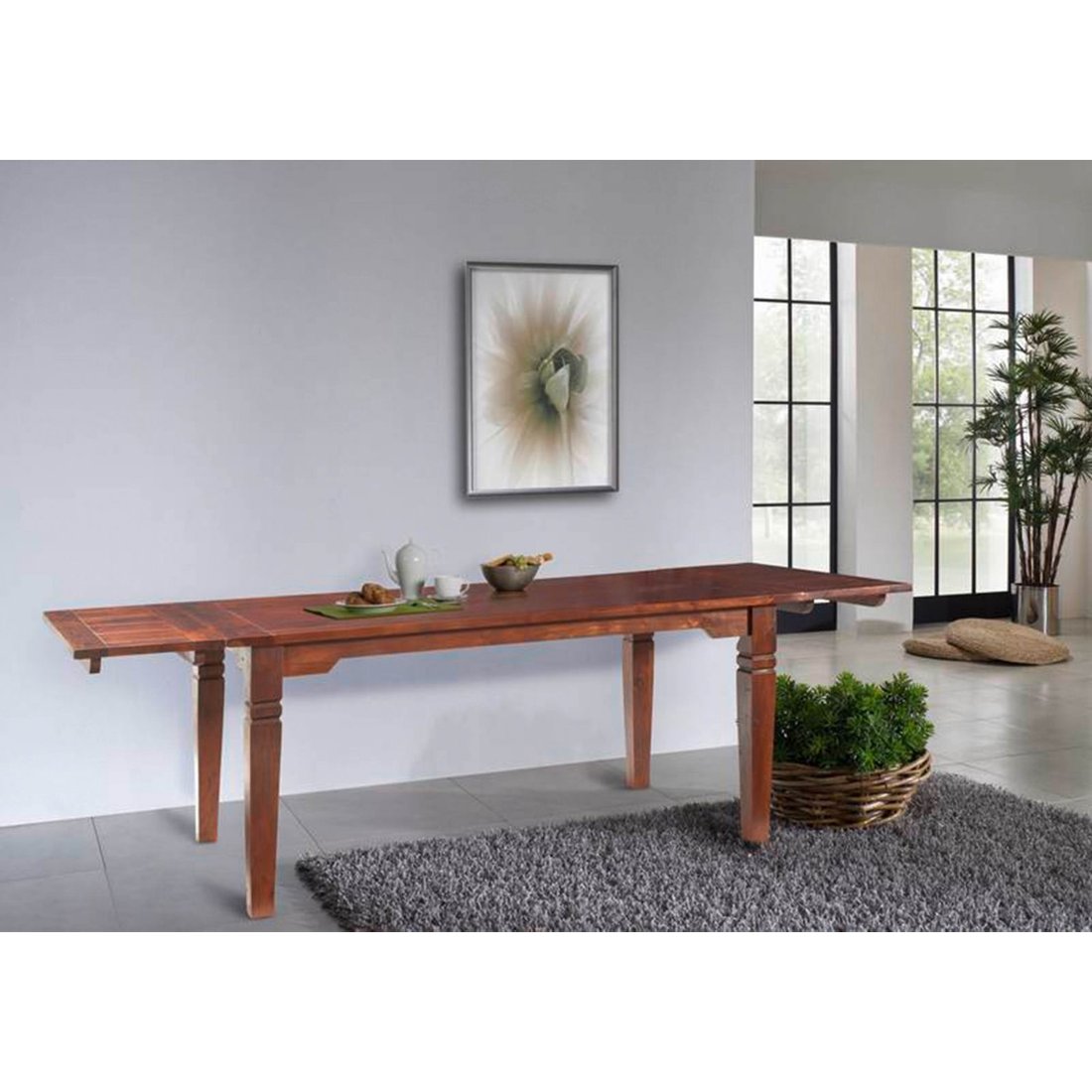 Esstisch mit Ansteckplatten Akazie 90x90x76, ausziehbar auf 130x90x76 oder 170x90x76, nougat lackiert OXFORD #118 Massivmöbel24 Esstisch mit Ansteckplatten Akazie , ausziehbar auf oder , nougat lackiert OXFORD