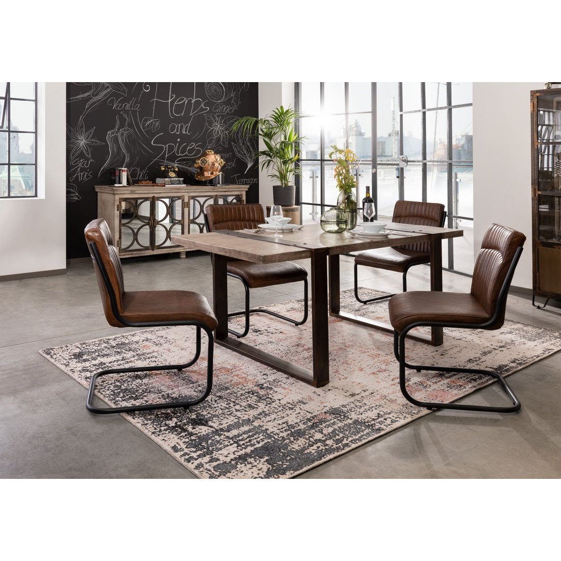 Esstisch Mango 170x90x76 braun lackiert HEAVY INDUSTRY #203 Massivmöbel24 Esstisch Mango braun lackiert HEAVY INDUSTRY