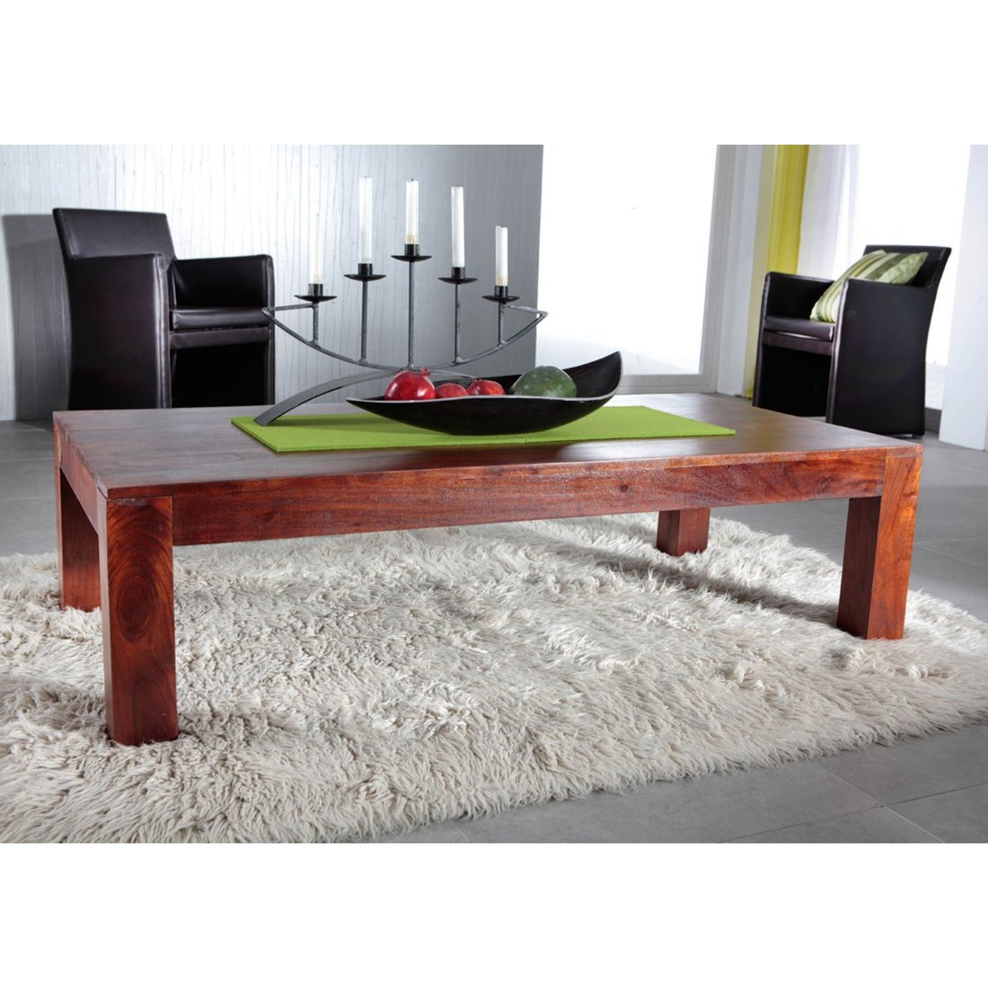 Couchtisch Akazie 120x75x40 nougat lackiert OXFORD #448 Massivmöbel24 Couchtisch Akazie nougat lackiert OXFORD
