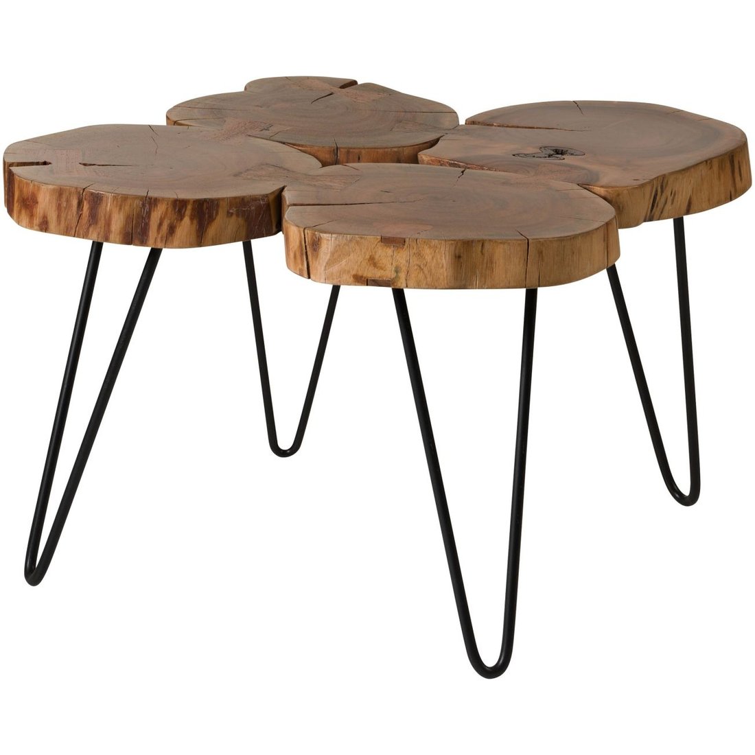 Couchtisch Akazie 60x60x45 natur lackiert LOUNGE COLLECTION #24 Massivmöbel24 Couchtisch Akazie natur lackiert LOUNGE COLLECTION