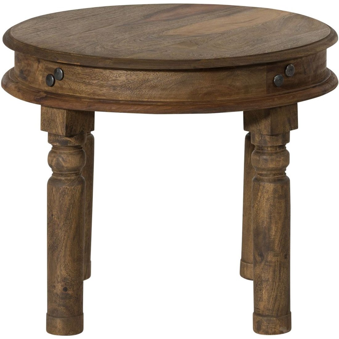 Couchtisch Sheesham rund Ø 60 cm grau geölt LEEDS #05 Massivmöbel24 Couchtisch Sheesham rund Ø grau geölt LEEDS