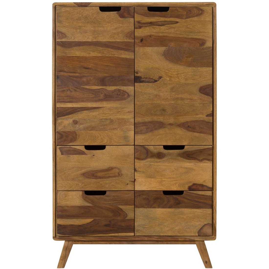 Highboard Sheesham 90x40x145 natur sandgestrahlt lackiert MALMÖ 2 #210 Massivmöbel24 Highboard Sheesham natur sandgestrahlt lackiert MALMÖ 2