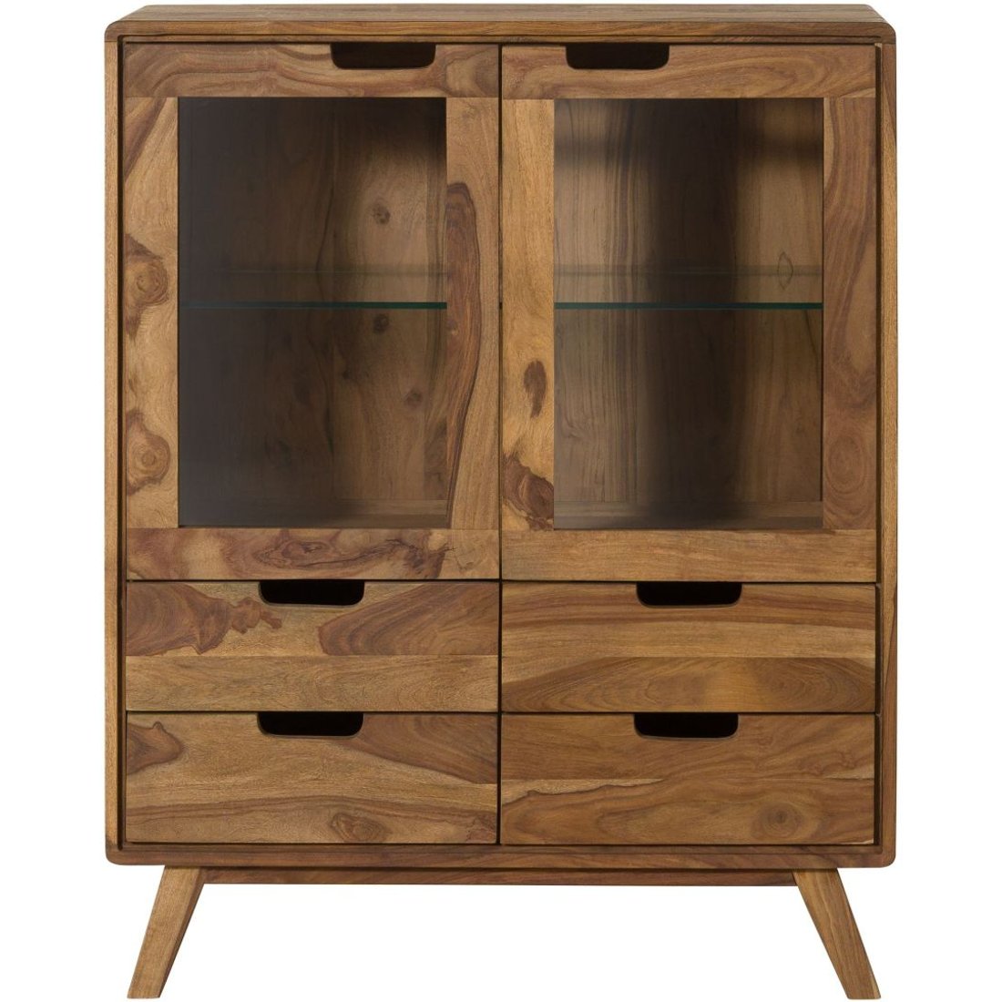 Highboard Sheesham 90x40x110 natur sandgestrahlt lackiert MALMÖ 2 #213 Massivmöbel24 Highboard Sheesham natur sandgestrahlt lackiert MALMÖ 2