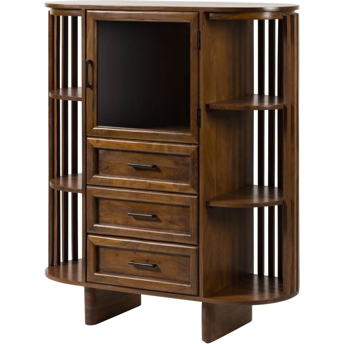 Massivmöbel24 Highboard Akazie natur lackiert MADRID