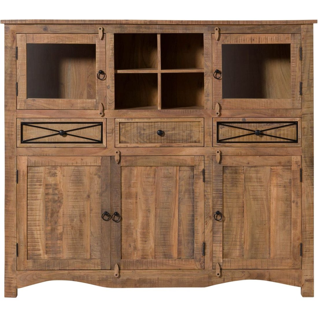 Massivmöbel24 Highboard Akazie natur versiegelt NATURE OF SPIRIT