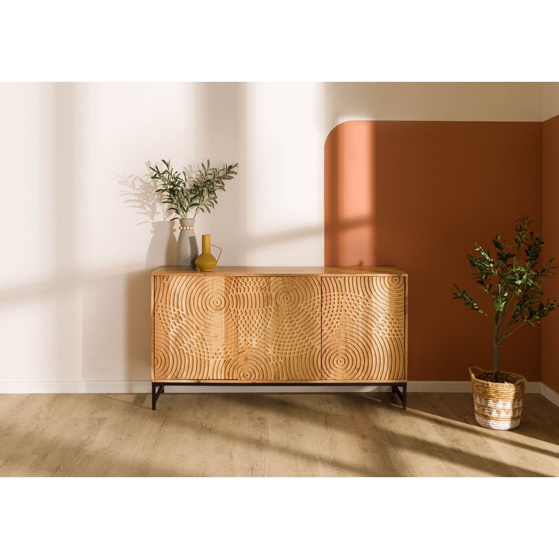 Massivmöbel24 Sideboard Akazie natur lackiert MARRAKESCH