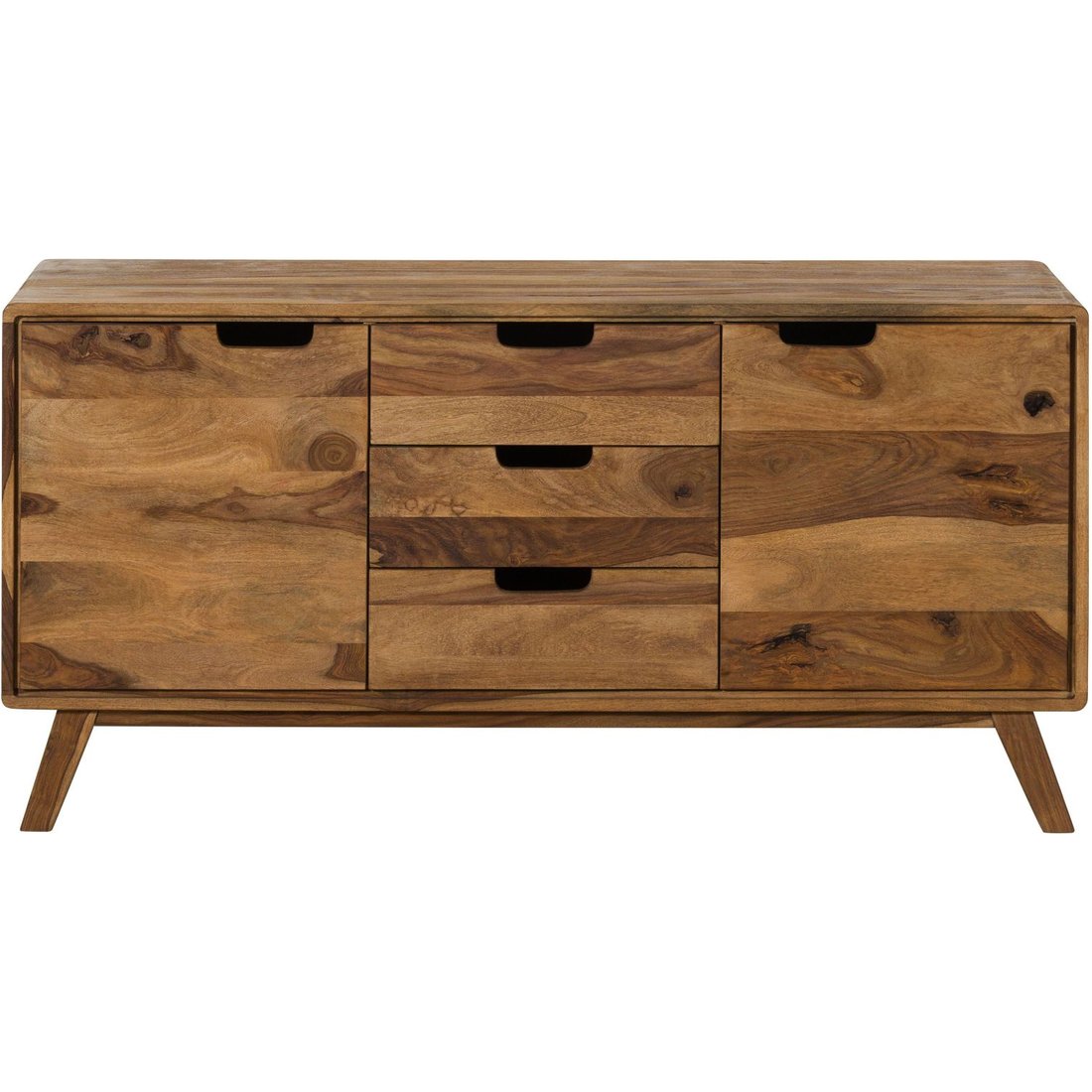 Sideboard Sheesham 134x40x65 natur sandgestrahlt lackiert MALMÖ 2 #207 Massivmöbel24 Sideboard Sheesham natur sandgestrahlt lackiert MALMÖ 2