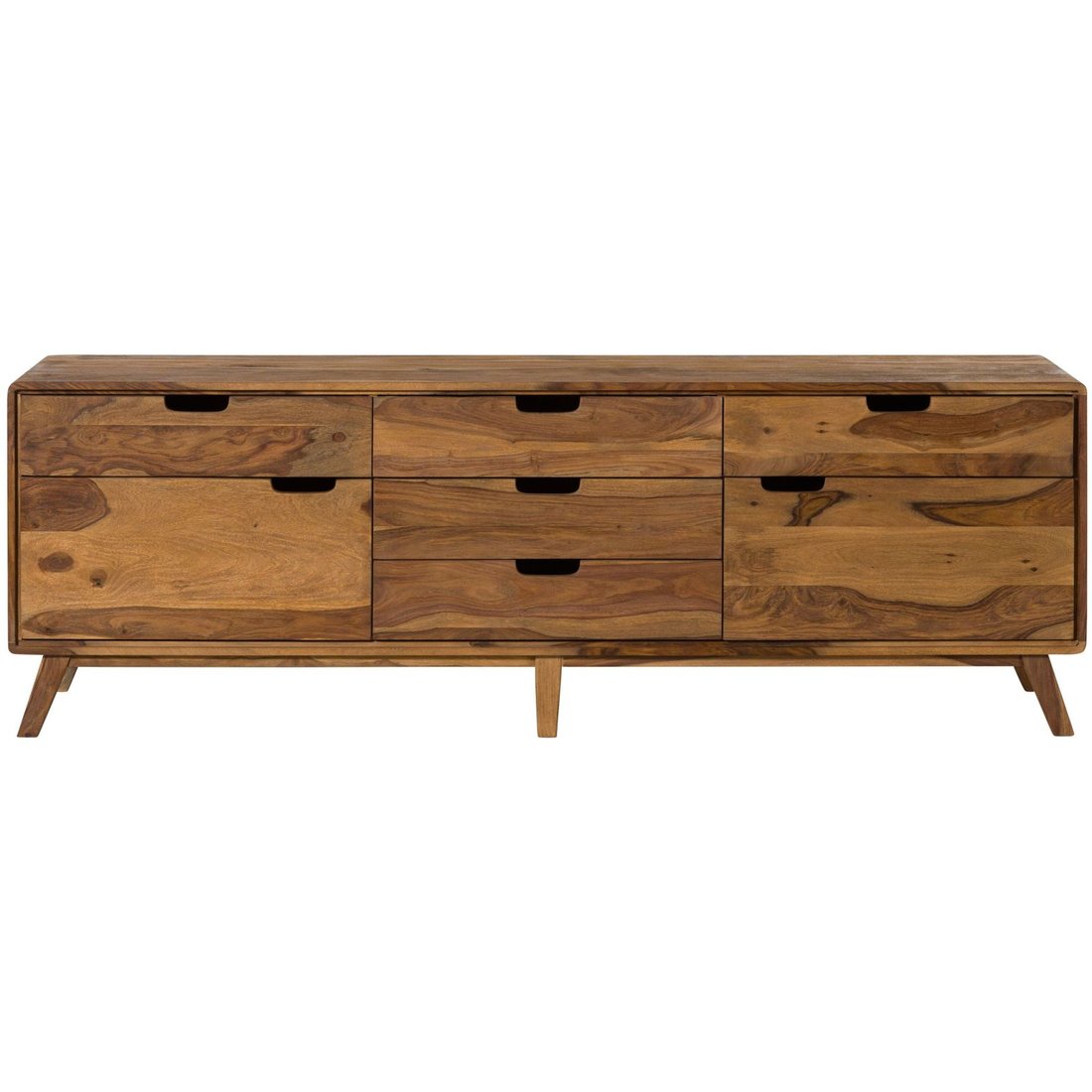 Sideboard Sheesham 200x40x65 natur sandgestrahlt lackiert MALMÖ 2 #230 Massivmöbel24 Sideboard Sheesham natur sandgestrahlt lackiert MALMÖ 2