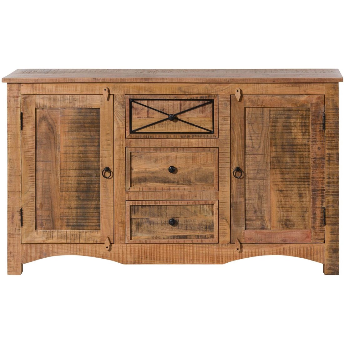 Sideboard Akazie 150x38x85 natur versiegelt NATURE OF SPIRIT #205 Massivmöbel24 Sideboard Akazie natur versiegelt NATURE OF SPIRIT