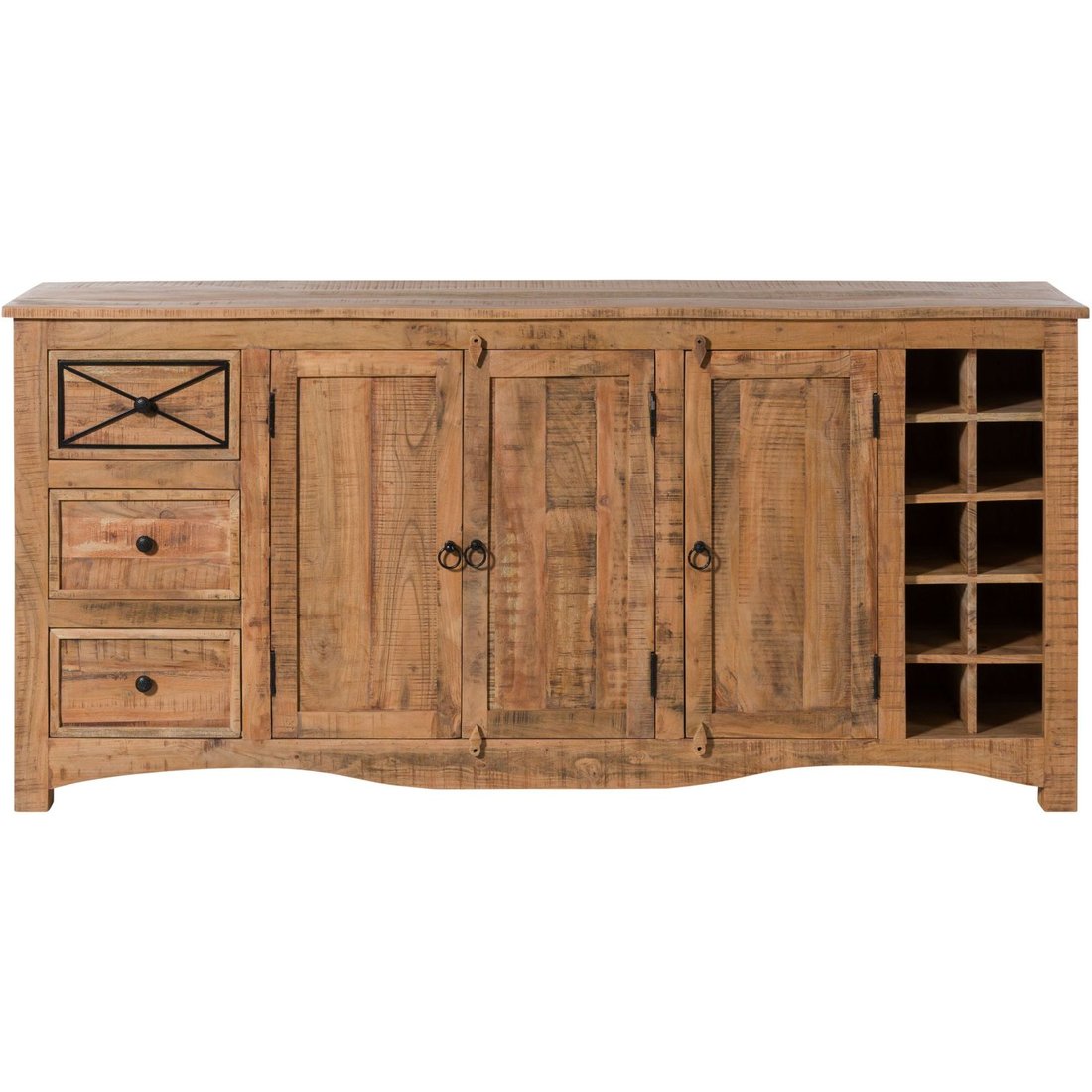 Sideboard Akazie 193x45x90 natur versiegelt NATURE OF SPIRIT #215 Massivmöbel24 Sideboard Akazie natur versiegelt NATURE OF SPIRIT