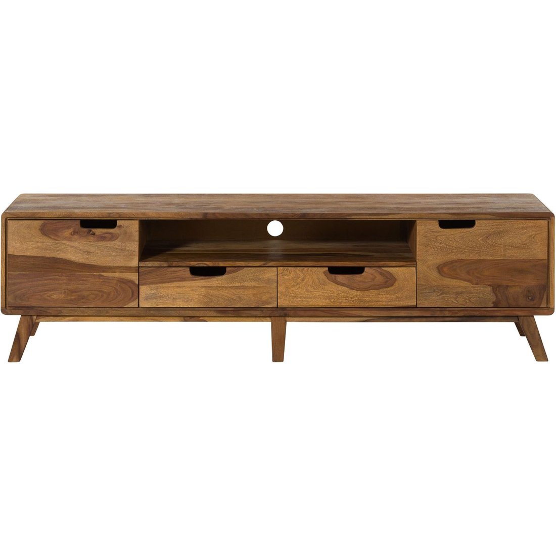 TV-Board Sheesham 180x40x48 natur sandgestrahlt lackiert MALMÖ 2 #221 Massivmöbel24 TV-Board Sheesham natur sandgestrahlt lackiert MALMÖ 2