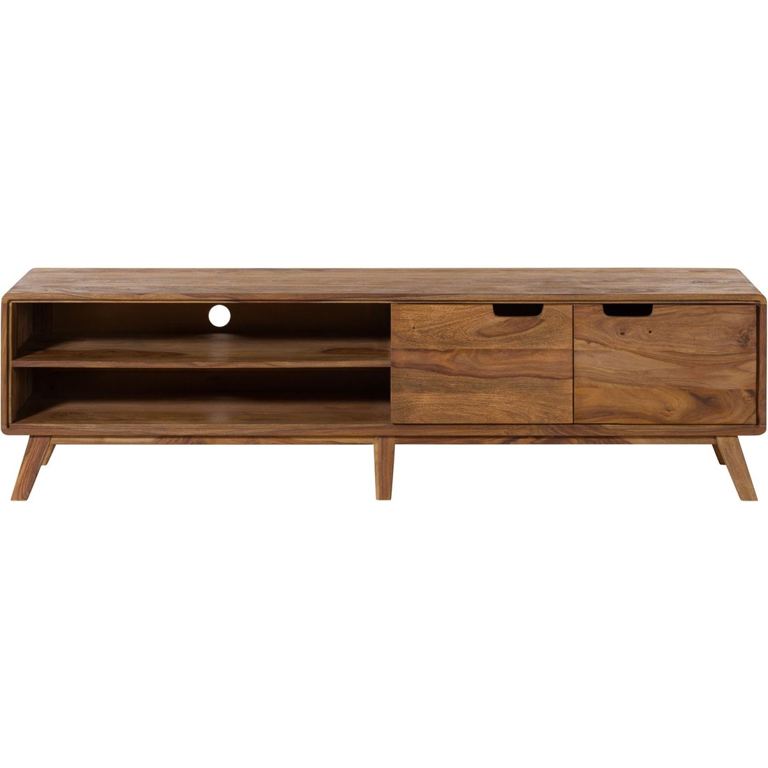 TV-Board Sheesham 180x40x48 natur sandgestrahlt lackiert MALMÖ 2 #222 Massivmöbel24 TV-Board Sheesham natur sandgestrahlt lackiert MALMÖ 2