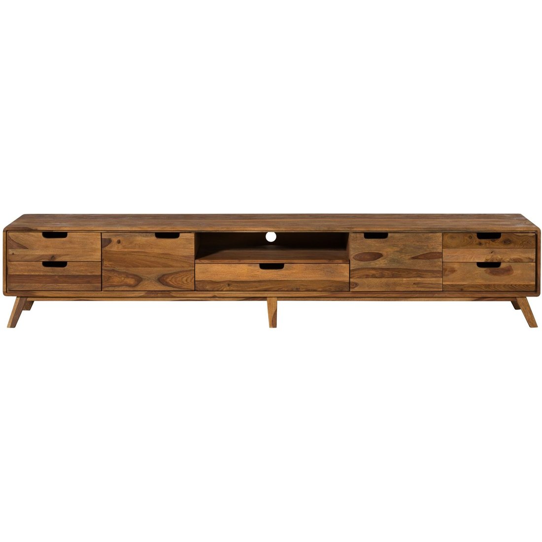 TV-Board Sheesham 260x40x48 natur sandgestrahlt lackiert MALMÖ 2 #226 Massivmöbel24 TV-Board Sheesham natur sandgestrahlt lackiert MALMÖ 2