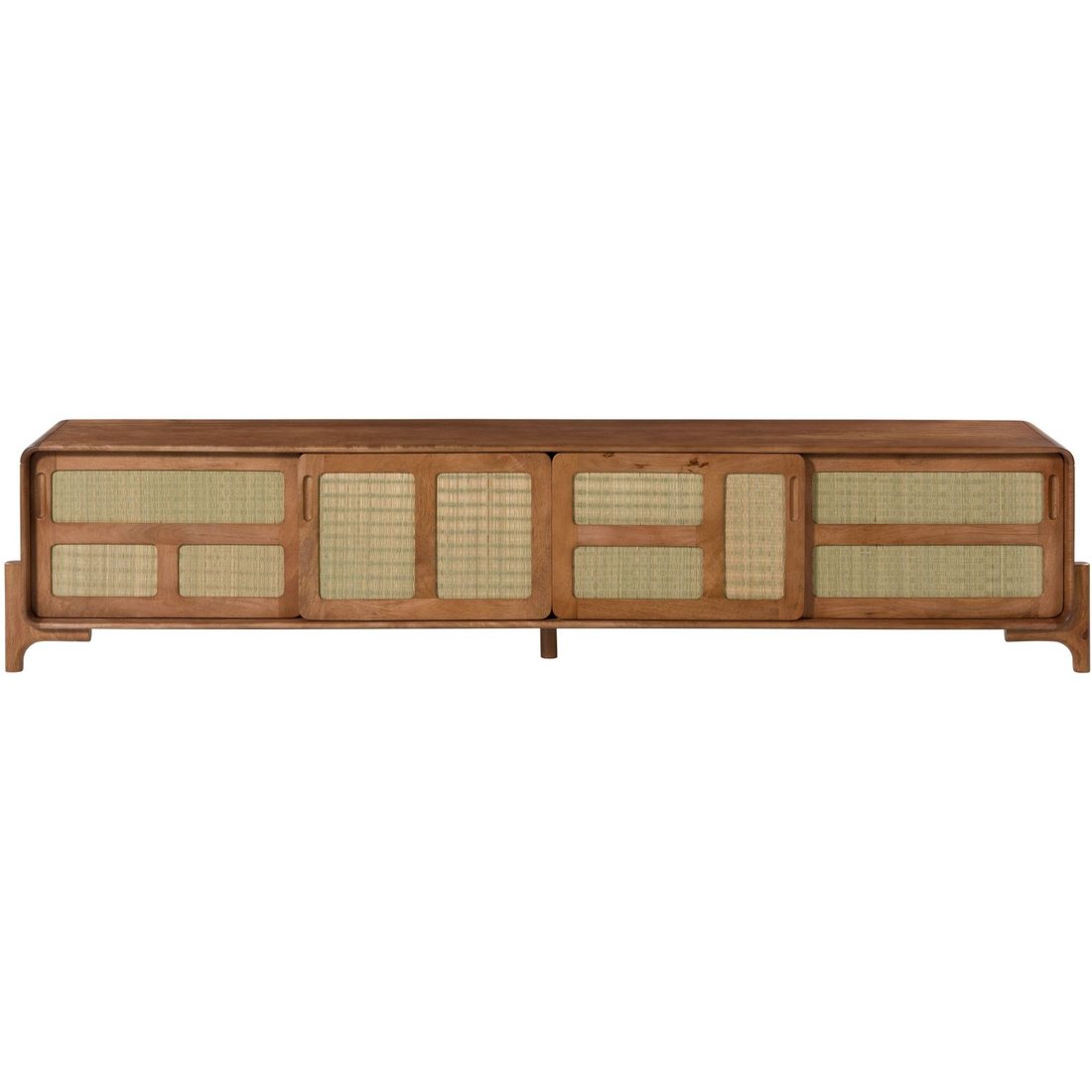 TV-Board Mango/Seegras 240x40x50 hellbraun lackiert MIZUMI #107 Massivmöbel24 TV-Board Mango/Seegras hellbraun lackiert MIZUMI