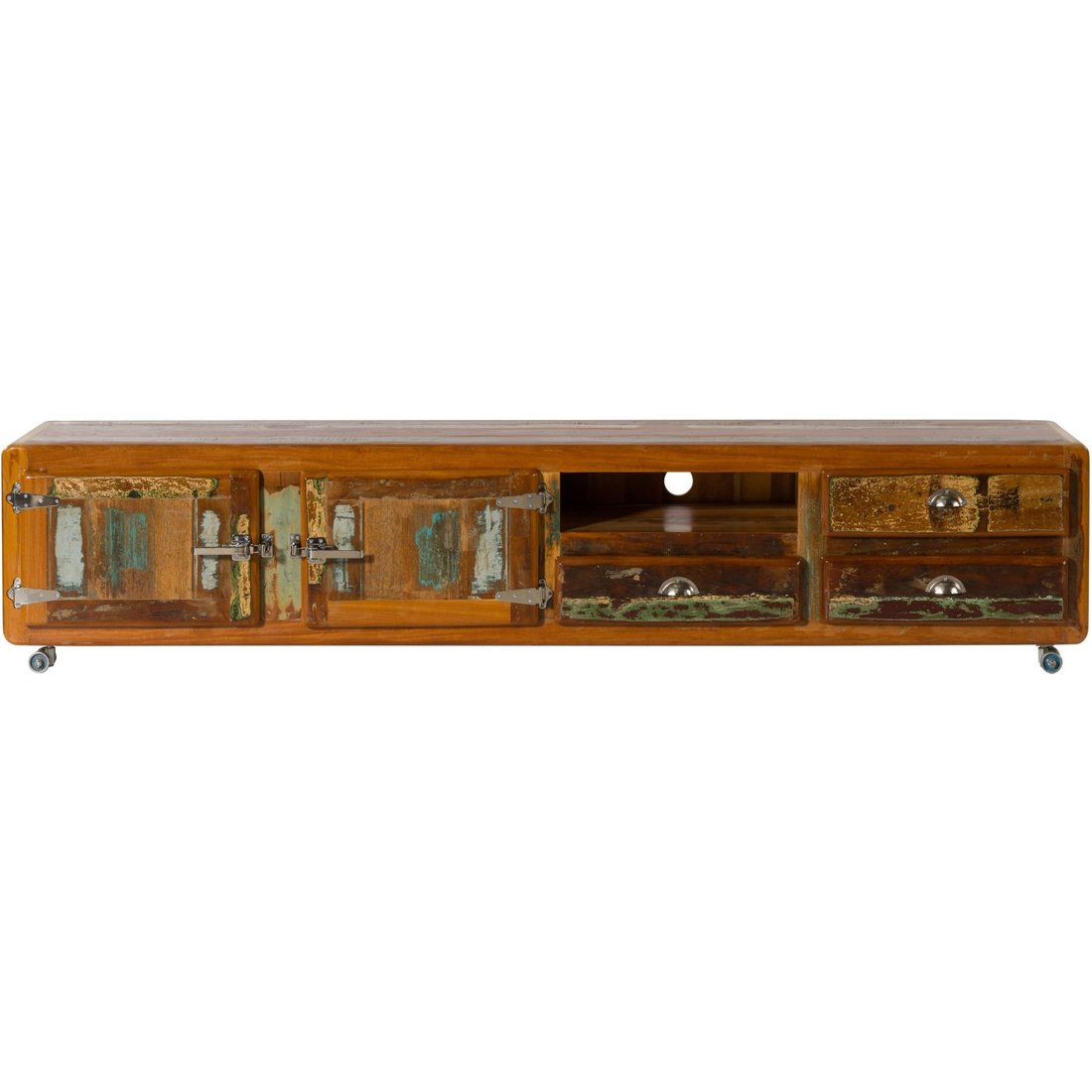 TV-Board Altholz 240x40x50 mehrfarbig lackiert FREEZY #45 Massivmöbel24 TV-Board Altholz mehrfarbig lackiert FREEZY
