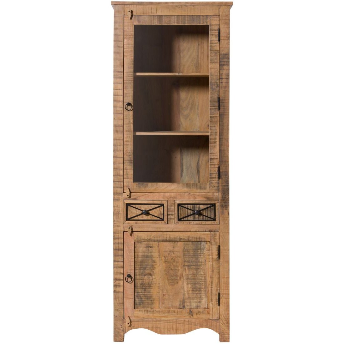 Vitrine Akazie 73x45x200 natur versiegelt NATURE OF SPIRIT #315 Massivmöbel24 Vitrine Akazie natur versiegelt NATURE OF SPIRIT