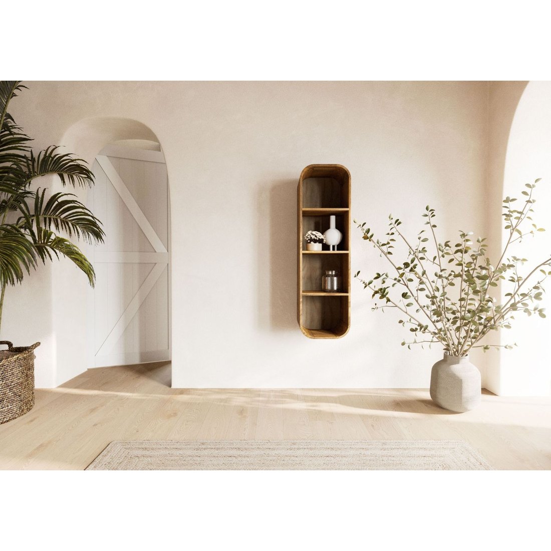 Massivmöbel24 Wandregal Mango natur lackiert VALENCIA