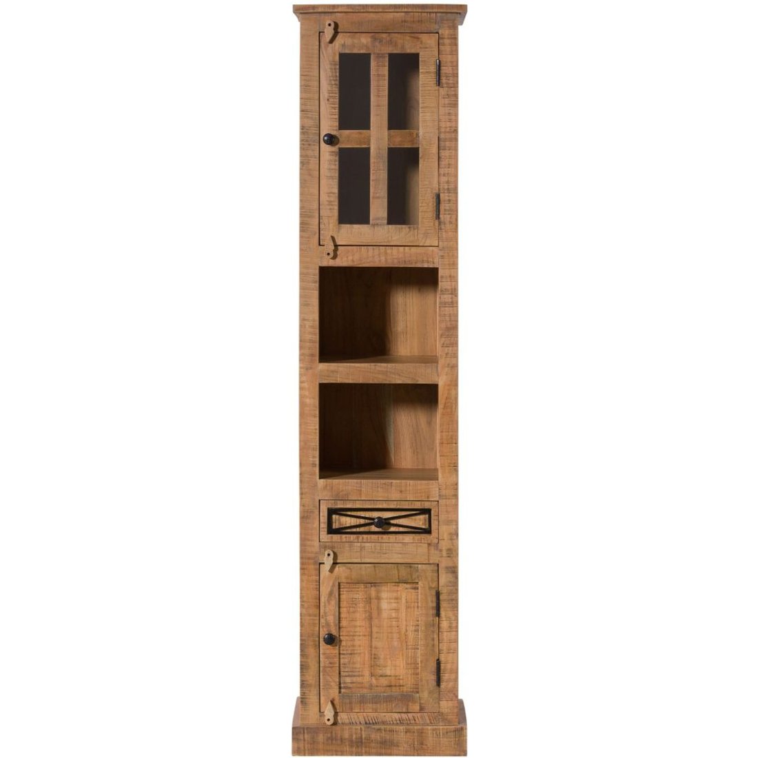 Hochschrank Akazie 44x34x190 natur versiegelt NATURE OF SPIRIT #303 Massivmöbel24 Hochschrank Akazie natur versiegelt NATURE OF SPIRIT