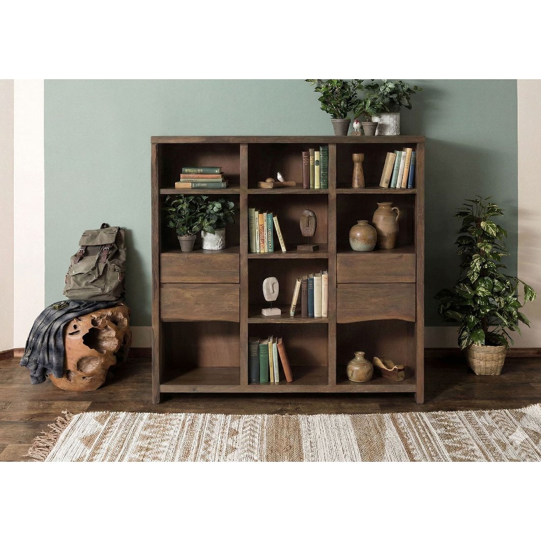 Massivmöbel24 Bücherregal Mango braun geölt PURE MANGO