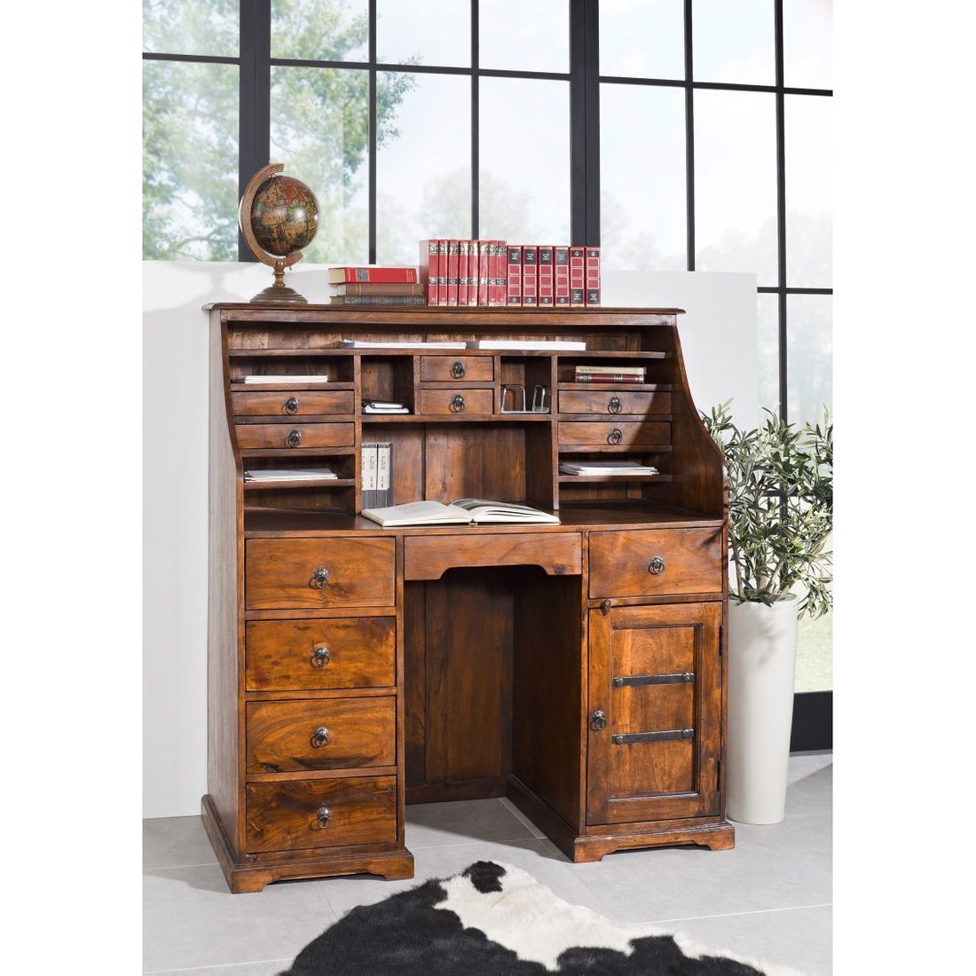 Sekretär Akazie 128x58x138 honig lackiert OXFORD #0516 Massivmöbel24 Sekretär Akazie honig lackiert OXFORD
