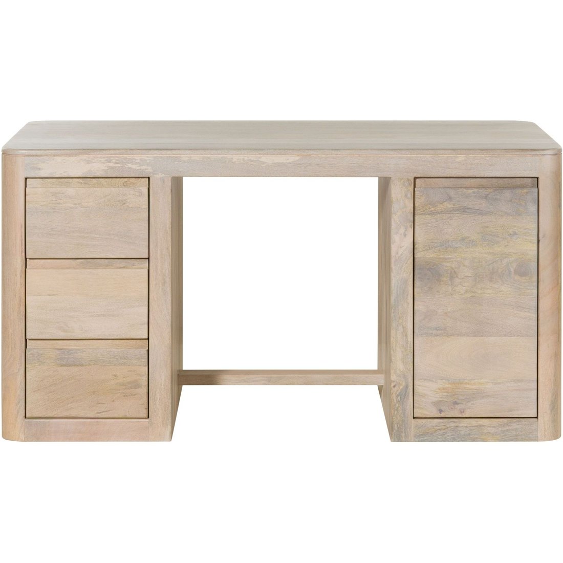Schreibtisch Mango 150x75x78 weiß lackiert TORONTO #348 Massivmöbel24 Schreibtisch Mango weiß lackiert TORONTO