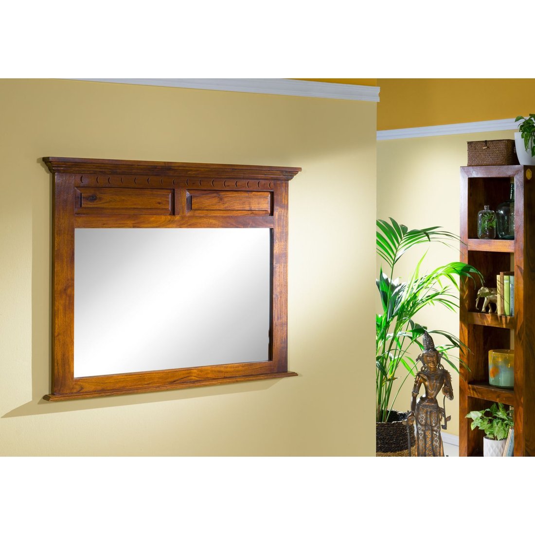 Spiegel Akazie 110x6x87 honig lackiert OXFORD #0328 Massivmöbel24 Spiegel Akazie 110x6x87 honig lackiert OXFORD