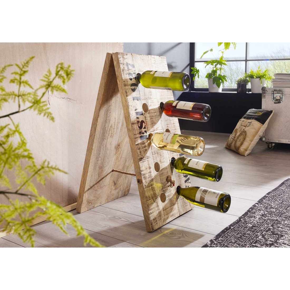 Massivmöbel24 Weinregal Mango bedruckt FACTORY