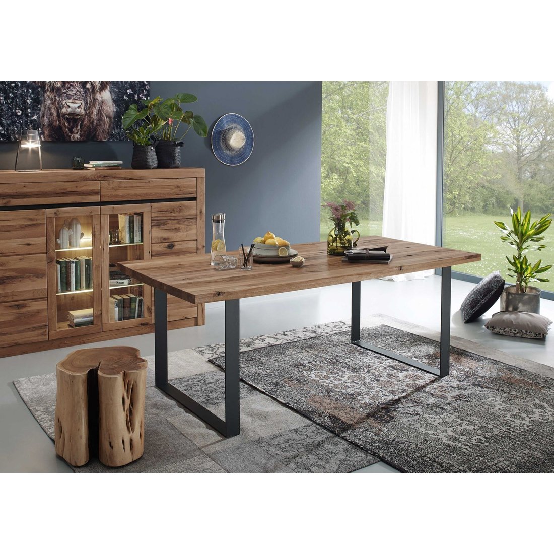 Esstisch Wild-/Zerreiche 200x100x76 Tabacco brown geölt MONTREUX #315 Massivmöbel24 Esstisch Wild-/Zerreiche Tabacco brown geölt MONTREUX