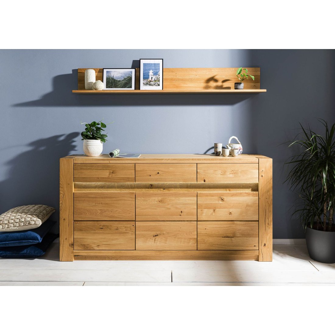 Sideboard Wildeiche 173x40x85 natur geölt KENT #108 Massivmöbel24 Sideboard Wildeiche natur geölt KENT