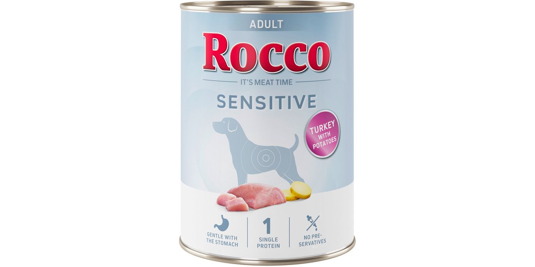 Rocco Sensitive 24 x 400 g – Tacchino con Patate…