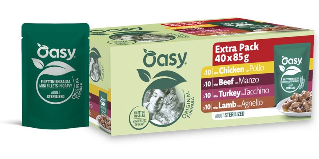 Oasy Chunks Adult Sterilized Pacco misto 40 x…