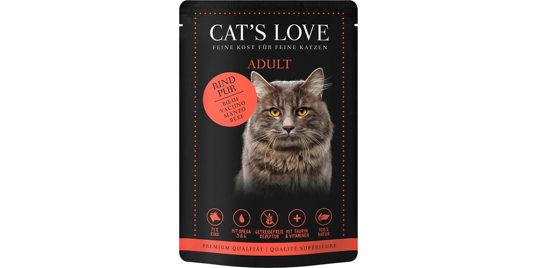 Cat’s Love 24 x 85 g Umido per gatto – Puro Manzo…