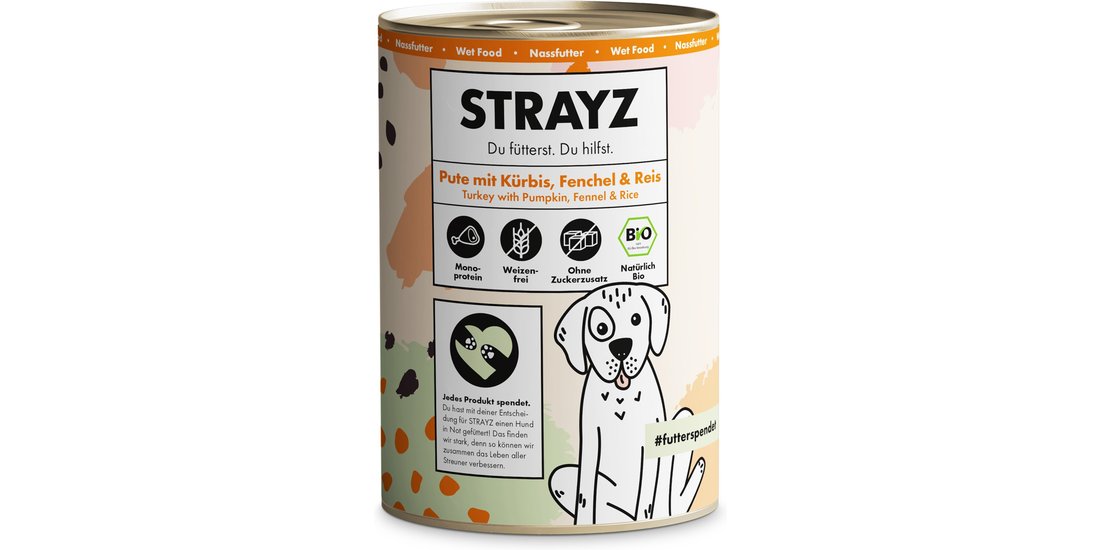 STRAYZ BIO 6 x 400 g – Tacchino bio con Zucca…