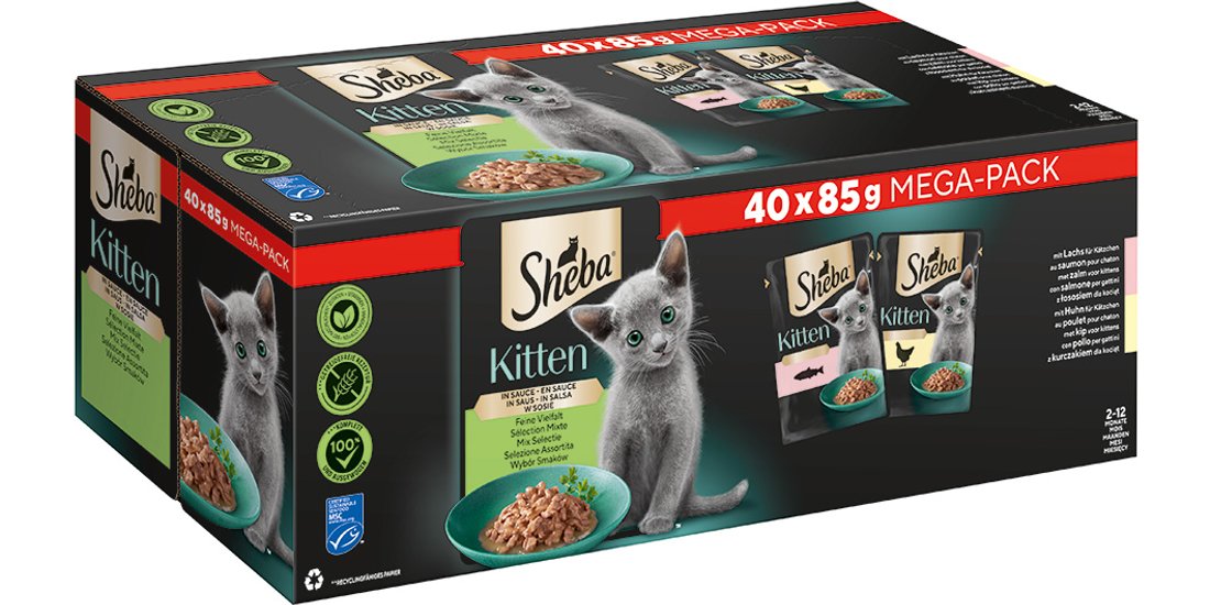 Sheba Kitten Variazioni Buste 80 x 85 g Umido…