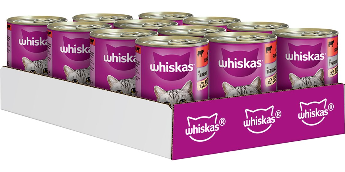 Whiskas 1+ lattine 12 x 400 g – Manzo in Paté…