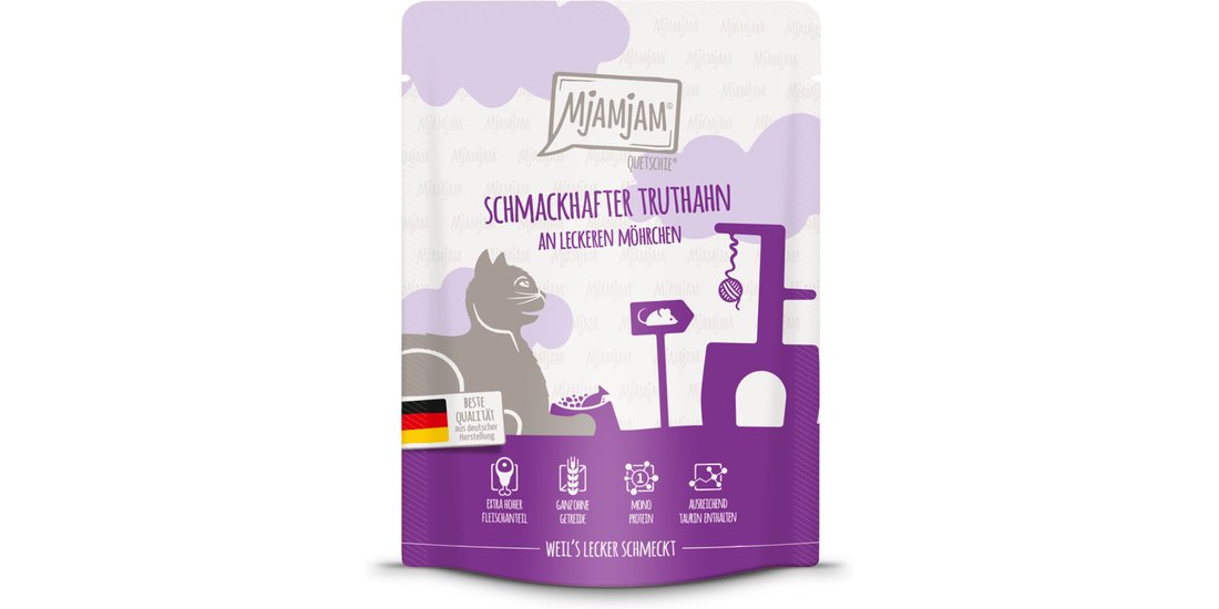 MjAMjAM Buste 6 x 300 g umido gatto – Tacchino…