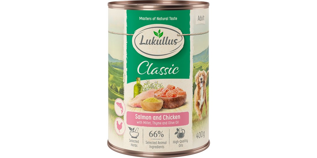 Lukullus Adult 6 x 400 g – Salmone & Pollo