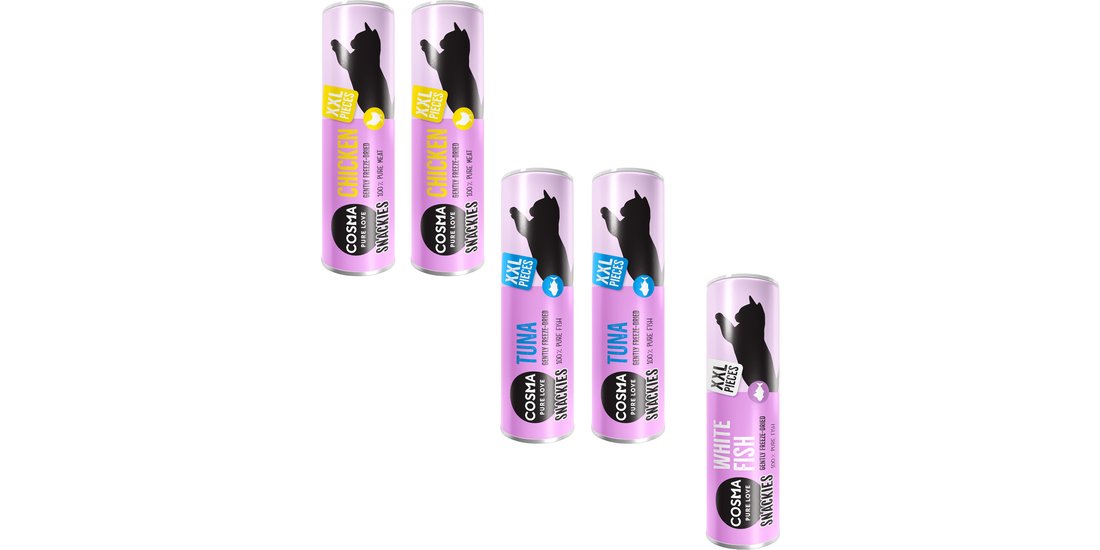 5 x Cosma Snackies XXL – Pollo + Tonno + Pesce…