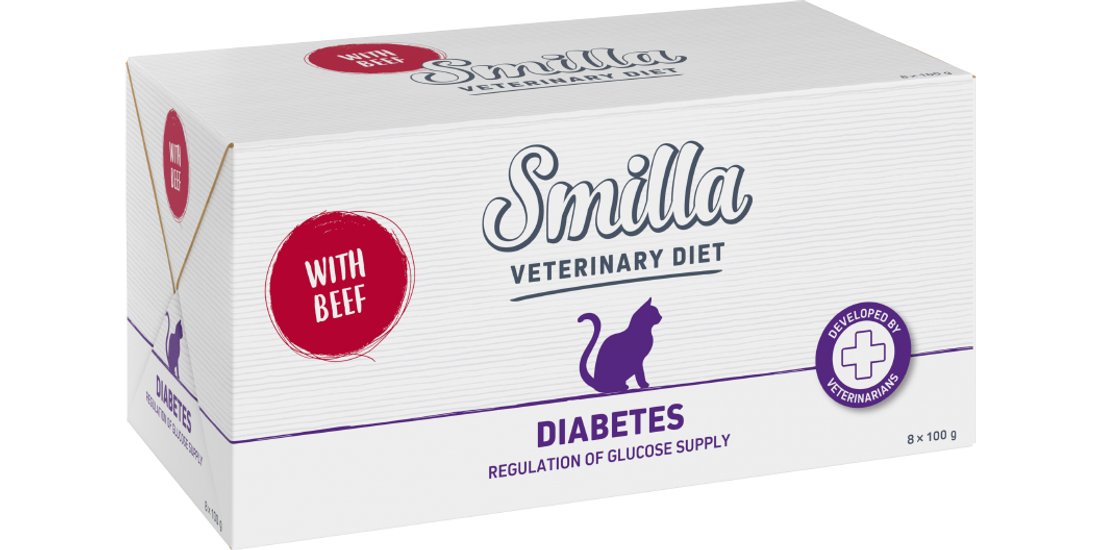 Smilla Veterinary Diet Diabetes Manzo umido gatto…
