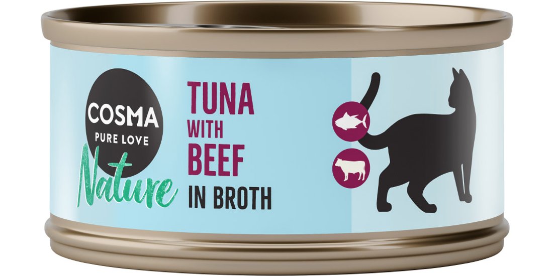 Cosma Nature 24 x 70 g – Tonno con Manzo