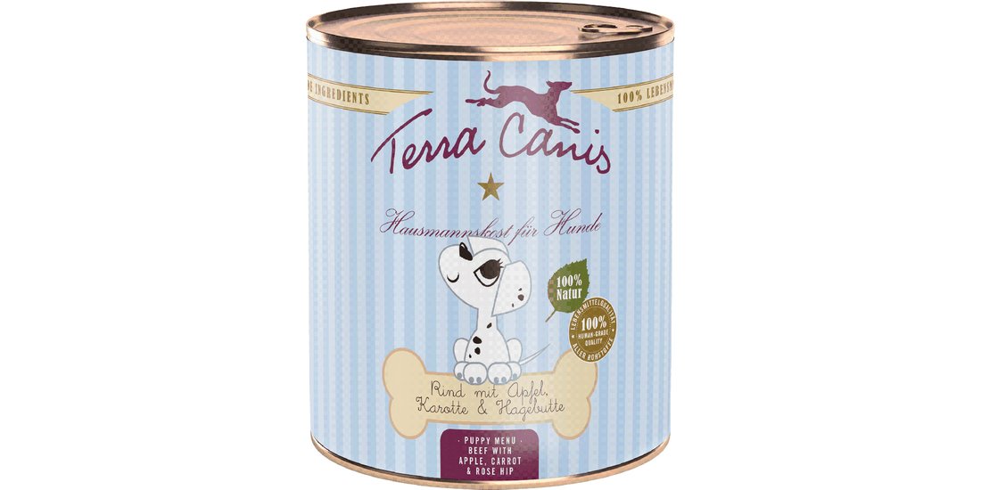Terra Canis Puppy 6 x 800 g umido cane – Manzo…