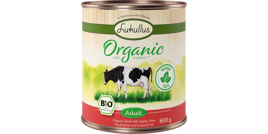 Lukullus Organic Adult Manzo con Mela (gluten…