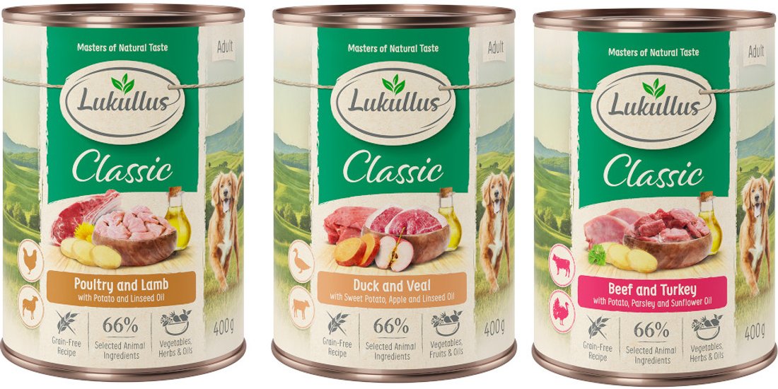 Lukullus 24 x 400 g – Mix 2 Senza Cereali (3 …