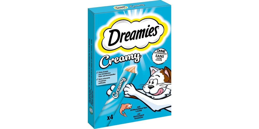 Catisfactions Dreamies Creamy – 4 x 10 g Salmone…
