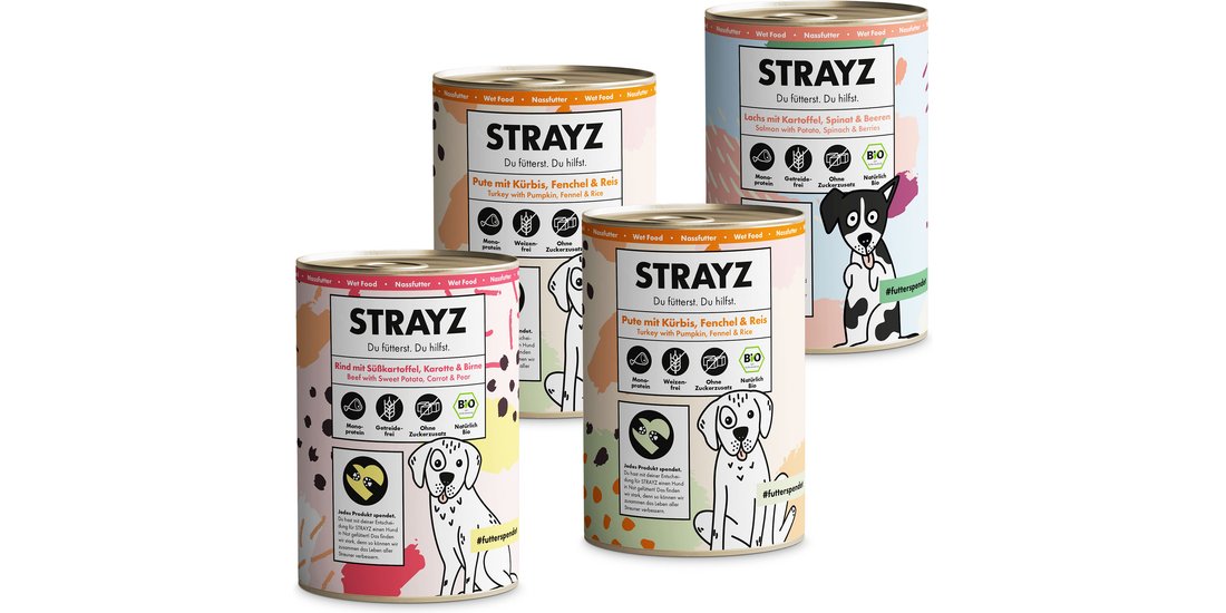 STRAYZ BIO Alimento umido per Cani 4 x 400 g – …
