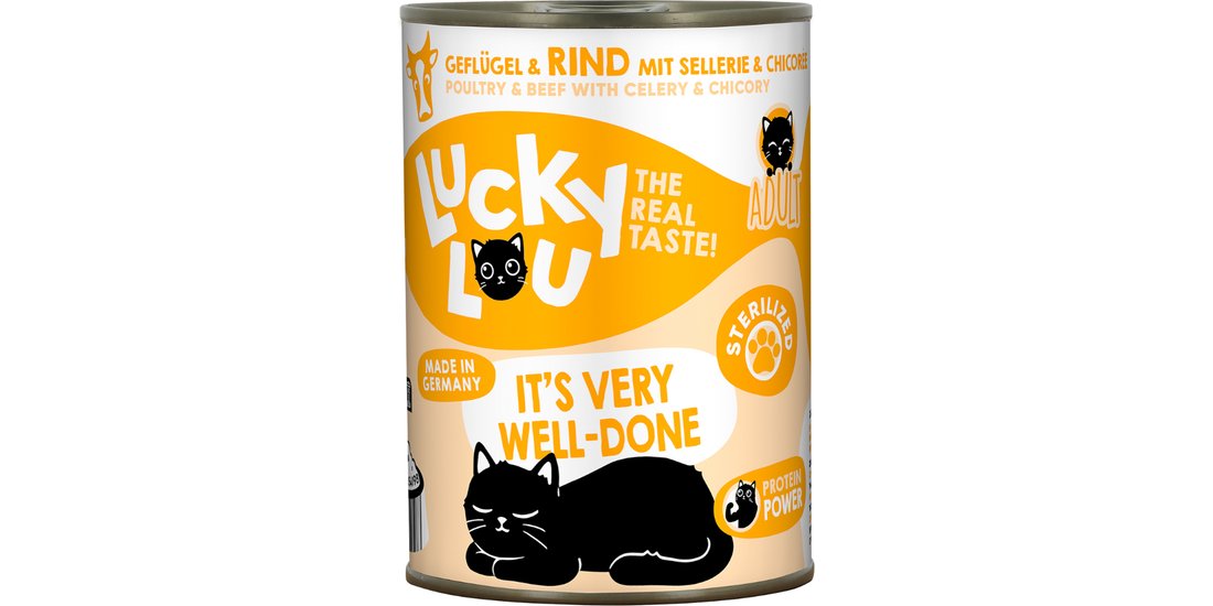 Lucky Lou Adult 24 x 400 g umido gatto – Pollame…