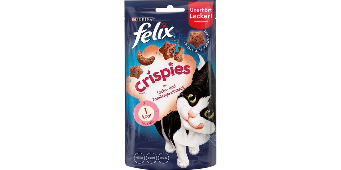 Felix Crispies Snack per gatto – 45 g Salmone…