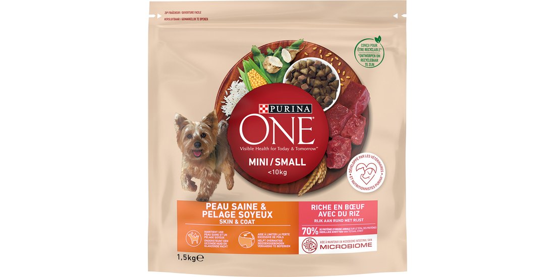 PURINA ONE Mini Skin & Coat Manzo Crocchette …