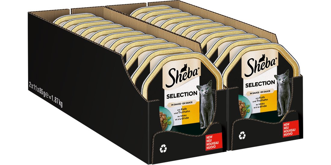 Sheba Vaschette 44 x 85 g Umido per gatto – Vitello…