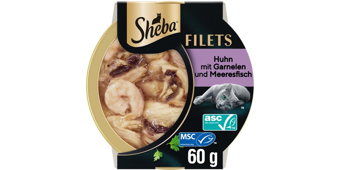 Sheba Filets 16 x 60 g – Pollo con Gamberetti
